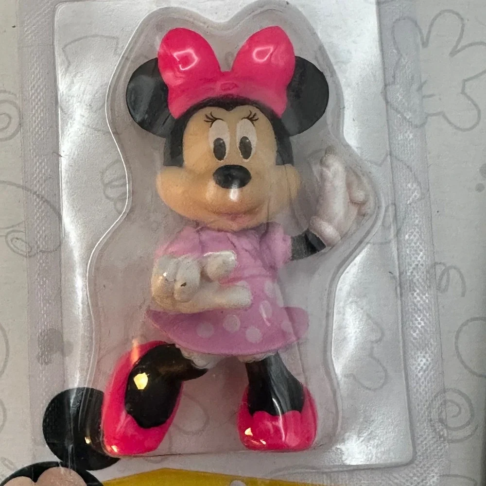 Disney Minnie Mouse Figure Lot of 3pc Pink Polka Dot Disney Junior Toy